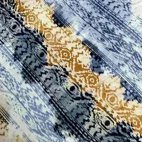 Rose & Olive Womens SM Multicolor Side Draped Tunic Tank Keyhole Rayon Blend - Picture 9 of 12